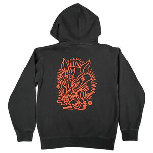 Stance Wolfpack Graphic Hoodie Unisex XS The Pullover Black Orange Heavyweight